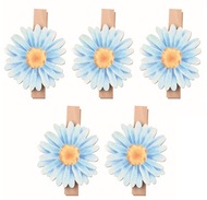 7117 Květina dřevěn&aacute; modr&aacute; 3 x 3 x 0,2 cm na kol&iacute;čku, 5 ks-1