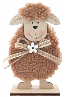 Sheep wooden brown 9 x 14.5 x 4 cm for standing