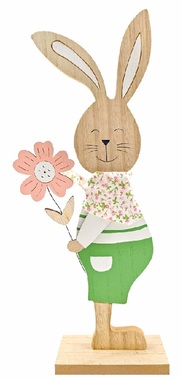 Bunny with Flower wooden 13 x 41 x 5 cm for standing