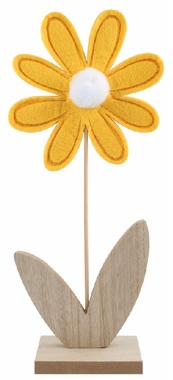 Flower made of felt 11.5 x 30 x 5 cm on stand