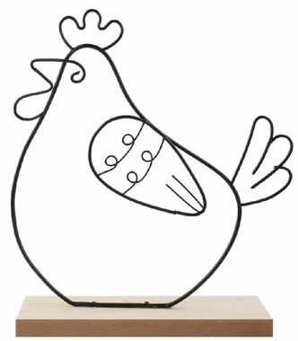 Decoration Hen metal 12 x 21 x 5 cm for standing