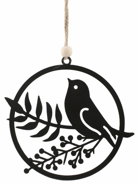 Bird in a Circle metal 11.5 x 11.5 x 0,3 cm for hanging