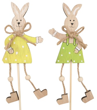 Wooden Rabbit on Stick 13 cm + Stick