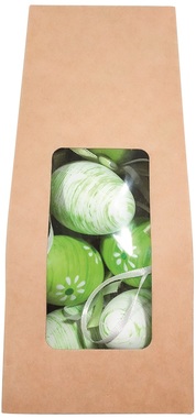 Hanging Plastic Eggs 6 cm, 6 pcs in paper bag