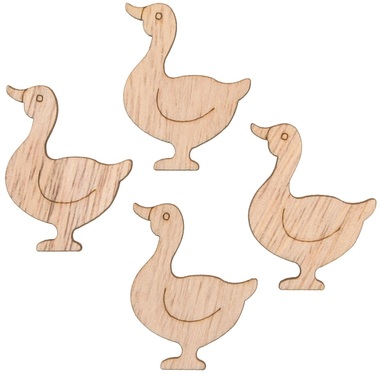 Wooden Goose 3,5 cm W/Double-Sided Tape 24 pcs