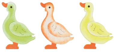 Wooden Goose 3,5 cm w/Double-sided Sticker 24 pcs