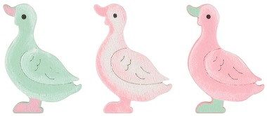 Wooden Goose 3,5 cm w/Double-sided Sticker 24 pcs