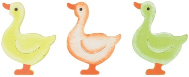 Wooden Goose 3,5 cm w/Double-sided Sticker 24 pcs