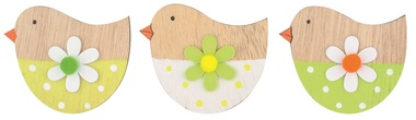 Wooden Bird 6 cm on Clip 3 pcs