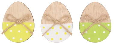 Wooden Egg 7 cm on Clip 3 pcs