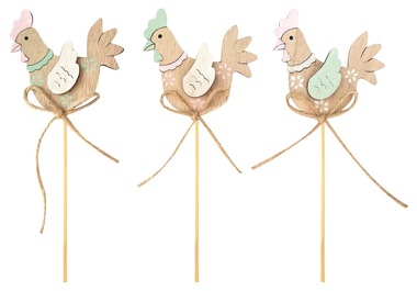 Wooden Hen on Stick 6,5 cm + Stick