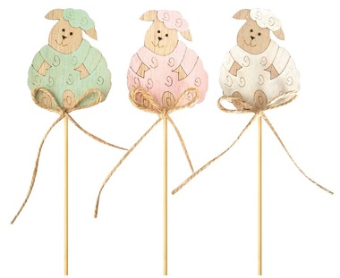 Wooden Sheep on Stick 6,5 cm + Stick