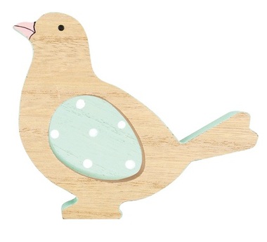 Standing Wooden Bird 12 cm Mint Wing