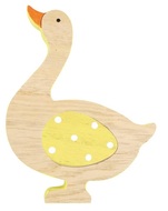 Standing Wooden Goose 16 cm Yellow
