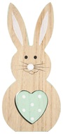 Standing Wooden Rabbit w/Mint Heart 16 cm