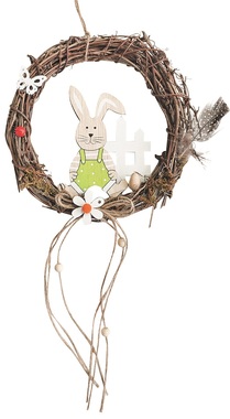 Hanging Wreath w/Rabbit dia 18 cm