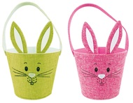 Fabric Easter Rabbit Basket 15x12 cm