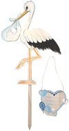 Wooden Stork 35 x 45 cm, Blue