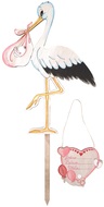 Wooden Stork 46 x 70 cm, Pink
