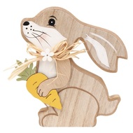 Standing Wooden Rabbit w/Carrot 14 cm 