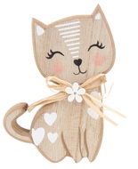 Standing Wooden Cat 11 cm