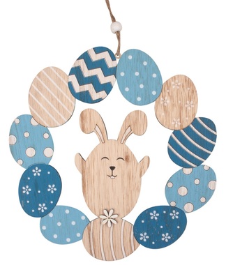 Wooden Wreath with Rabbit 22 cm