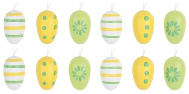 Hanging Wooden Egg 3 cm, 12 pcs / bag