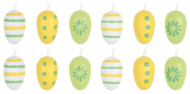 Hanging Wooden Egg 3 cm, 12 pcs / bag