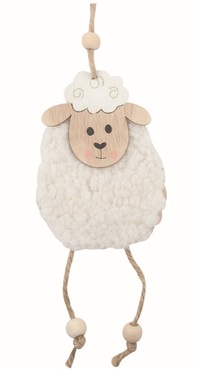 Sheep wooden 6.5 x 9 x 1 cm for hanging