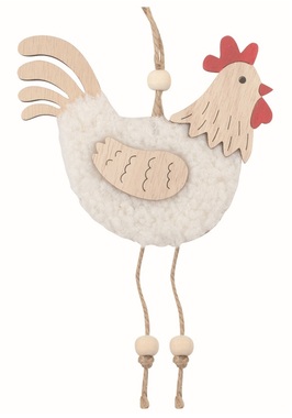 Rooster wooden 11.5 x 9.5 x 1 cm for hanging