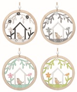 7381 Jarn&iacute; dekorace Pt&aacute;k v kruhu ze dřeva10 x 10 x 0,5 cm na zavě&scaron;en&iacute;-1