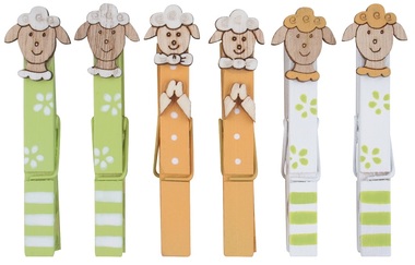 Peg with Sheep 8,6 cm, 6 pcs