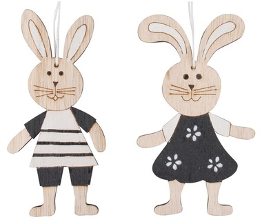 Wooden Rabbit 11 cm, 2 pcs