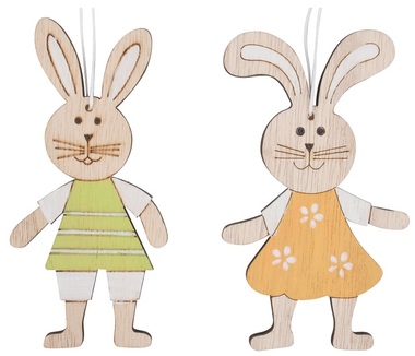 Wooden Rabbit 11 cm, 2 pcs