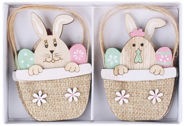 Wooden Basket 8,5 cm, 4 pcs