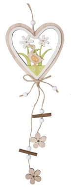 Hanging Wooden Heart with Goose 41 cm
