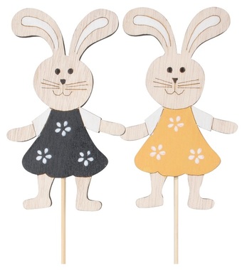 Wooden Rabbit 11 cm + stick