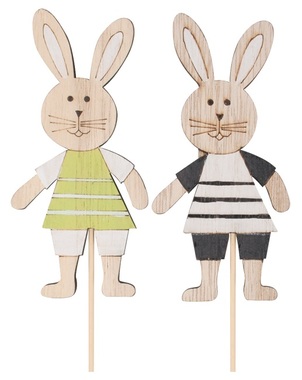 Wooden Rabbit 11 cm + stick