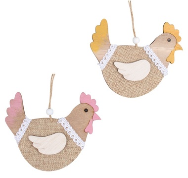 Hanging Wooden Hen 13 cm 