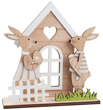 Standing House with Rabbit 22 cm