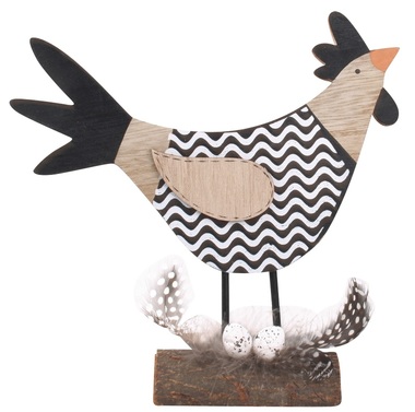 Standing Wooden Hen 25 cm