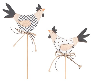 Wooden Hen 11 cm + Stick 