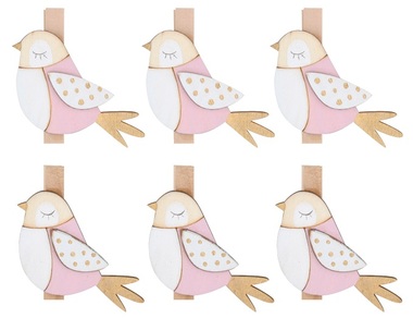 Bird on peg, 6 pcs