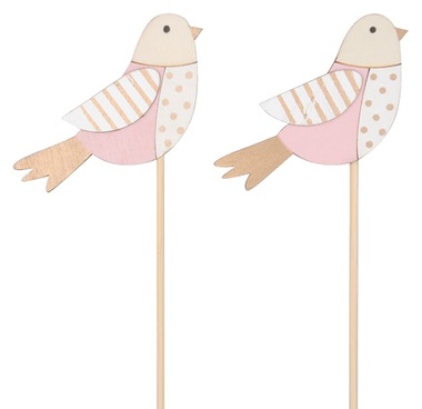 Bird on stick 9 x 6 x 0,5 cm, 2 pcs