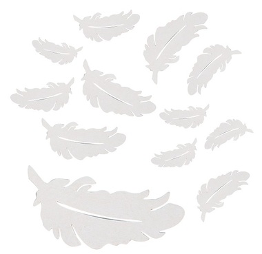 Wooden Feathers Mix of Sizes, 12 pcs 