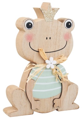 Standing Wooden Frog 10 x 14 cm 