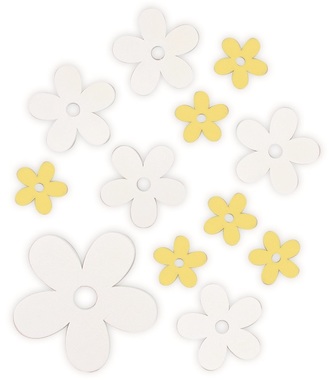 Wooden Flowers, Mixed Sizes 12 pcs