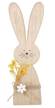 Wooden Bunny with Flower for standing 8 x 30 cm