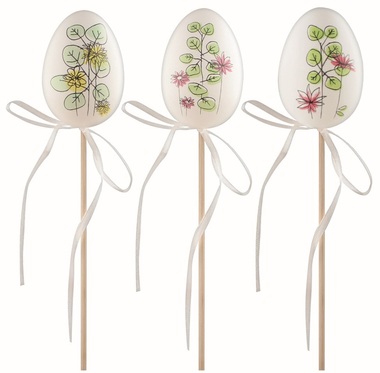 Easter Egg plastic Meadow 6 cm + skewers