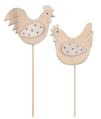 Wooden Hen on stick 6 cm 